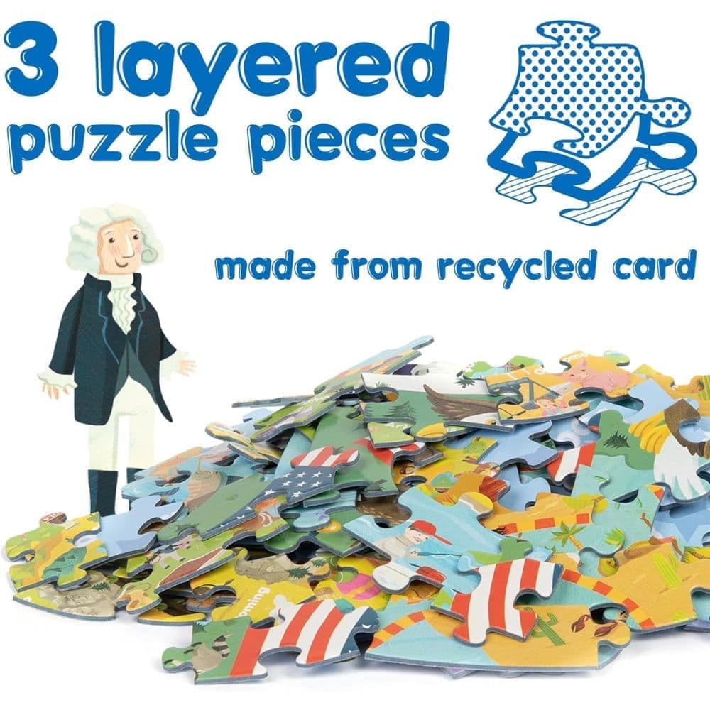 Map of USA 150 Piece Round Puzzle Seventh Alternate Image