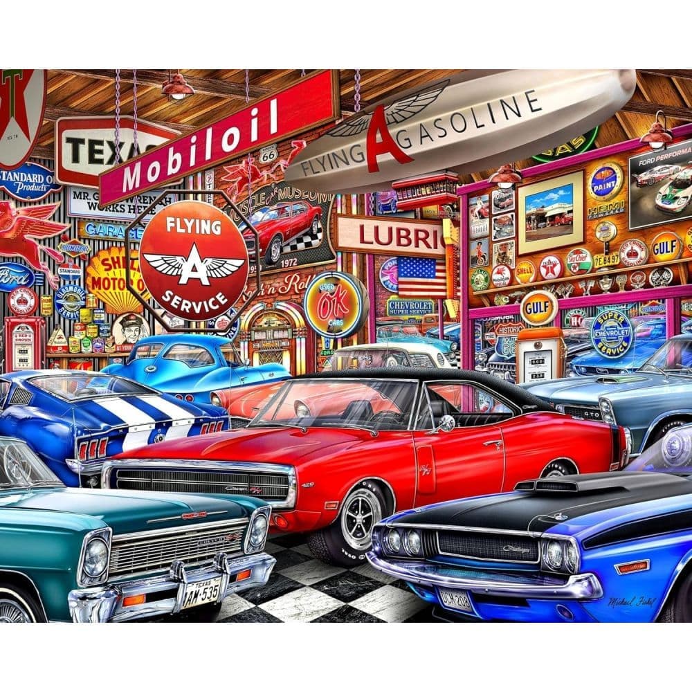 Muscle Car Museum 1000 Piece Puzzle Third  Alternate Image