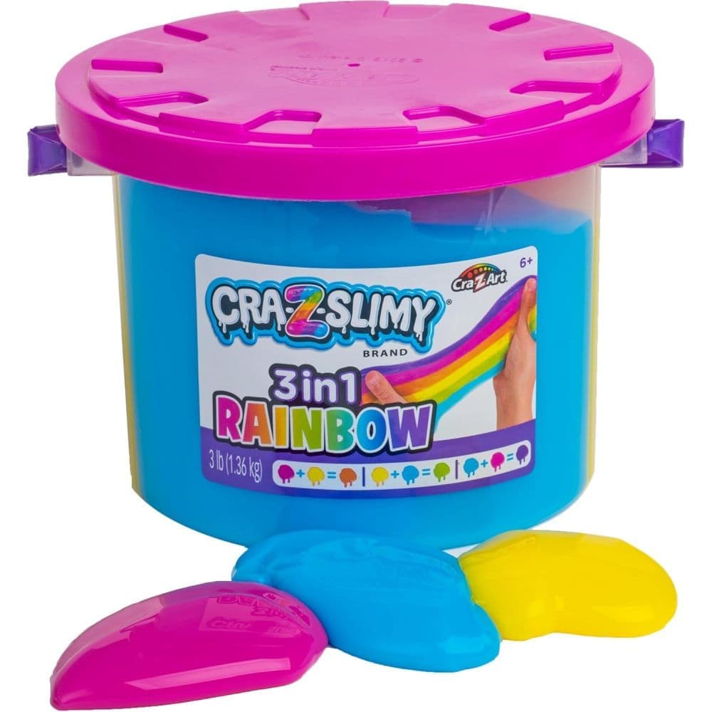 Cra Z Slimy 3lb Tri Color Rainbow Bucket Main Image