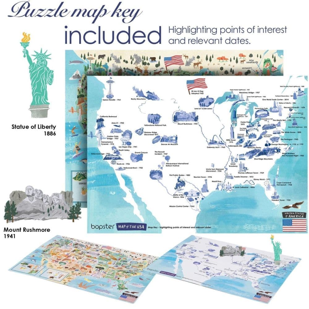 USA Map 1000 Piece Puzzle Third Alternate Image