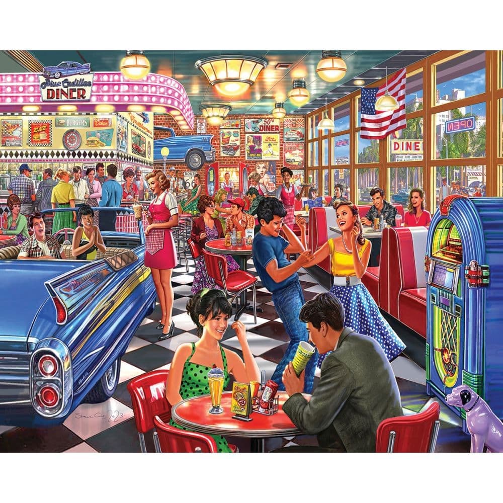 Juke Box Diner 500 Piece Puzzle First Alternate Image