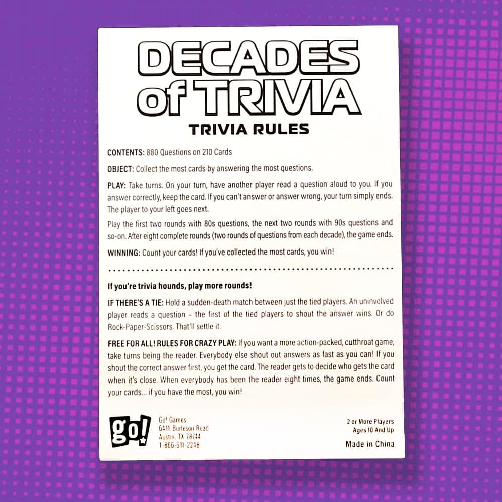 Decades of Trivia Game Seventh Alternate Image