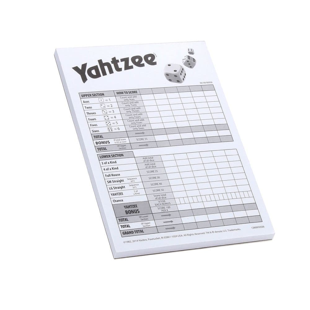 Yahtzee Score Pad Second Alternate Image