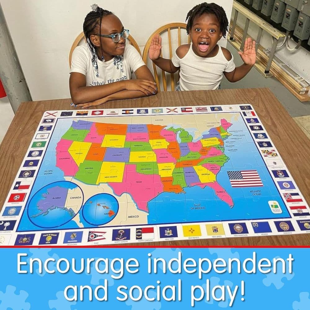 Jumbo USA Map 50 Piece Floor Puzzle Third Alternate Image