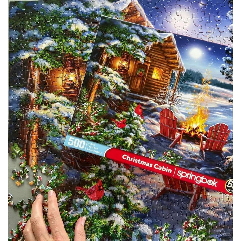 Christmas Cabin 500 Piece Puzzle Fourth Alternate Image