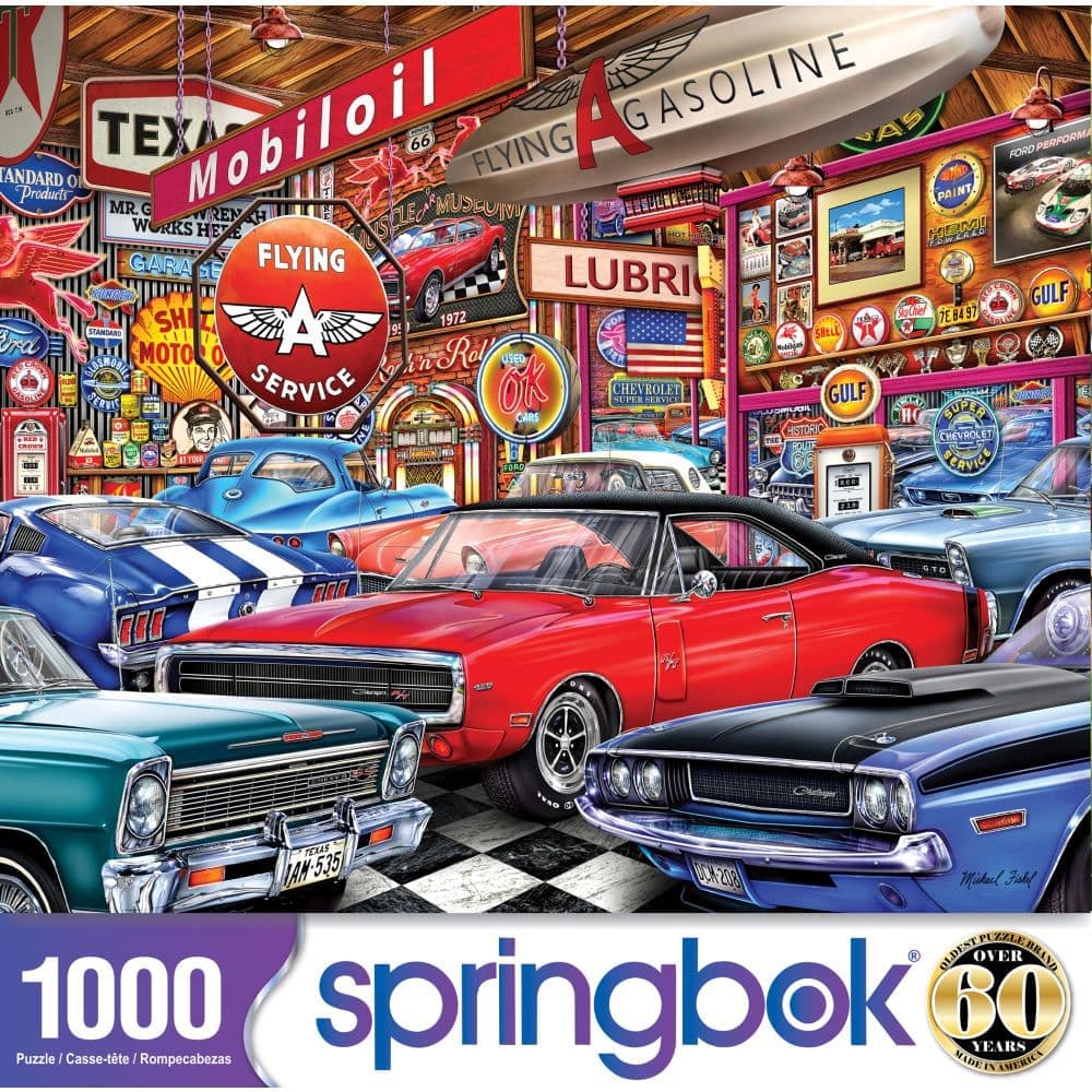 Muscle Car Museum 1000 Piece Puzzle Main Product Image