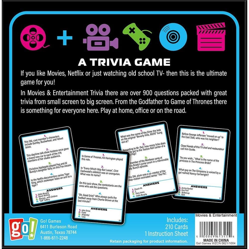 Movies &amp; Entertainment Trivia Game Alternate Image 1