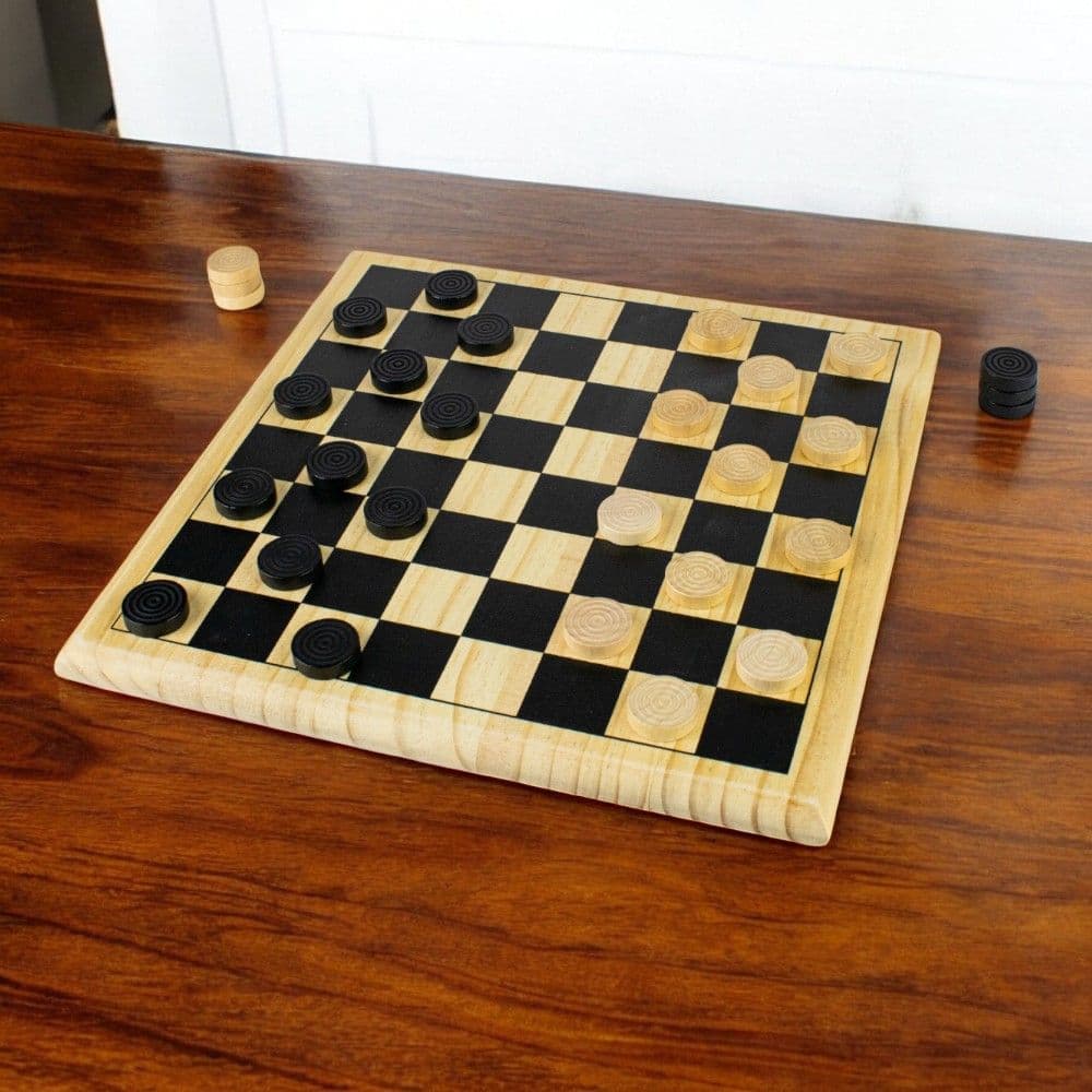 Checkers with Natural Wood Board Third Alternate Image