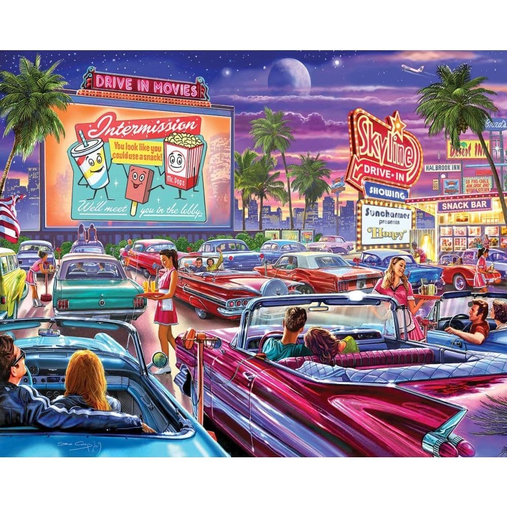 Drive In Movies 1000 Piece Puzzle Main Product Image