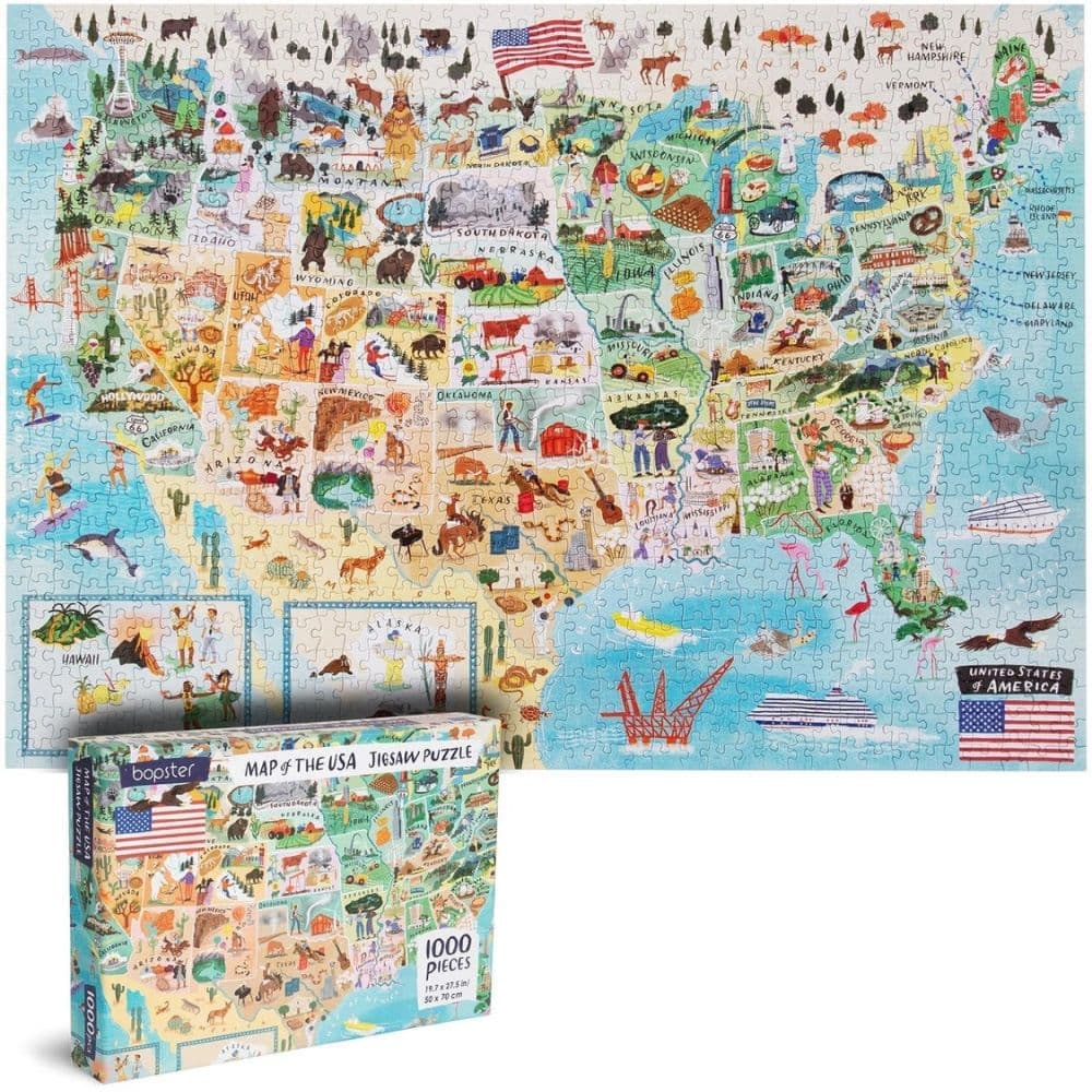 USA Map 1000 Piece Puzzle Main Product Image