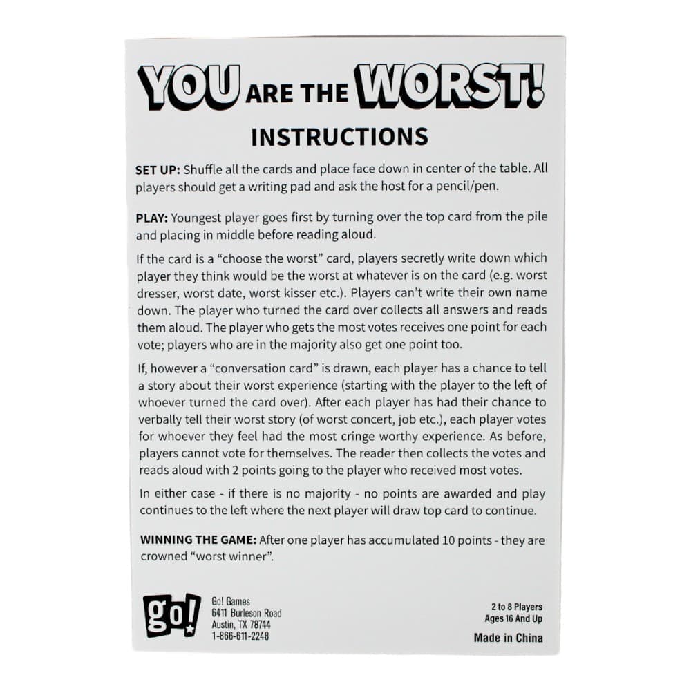 You are the Worst Game Eighth Alternate Image width="1000" height="1000"