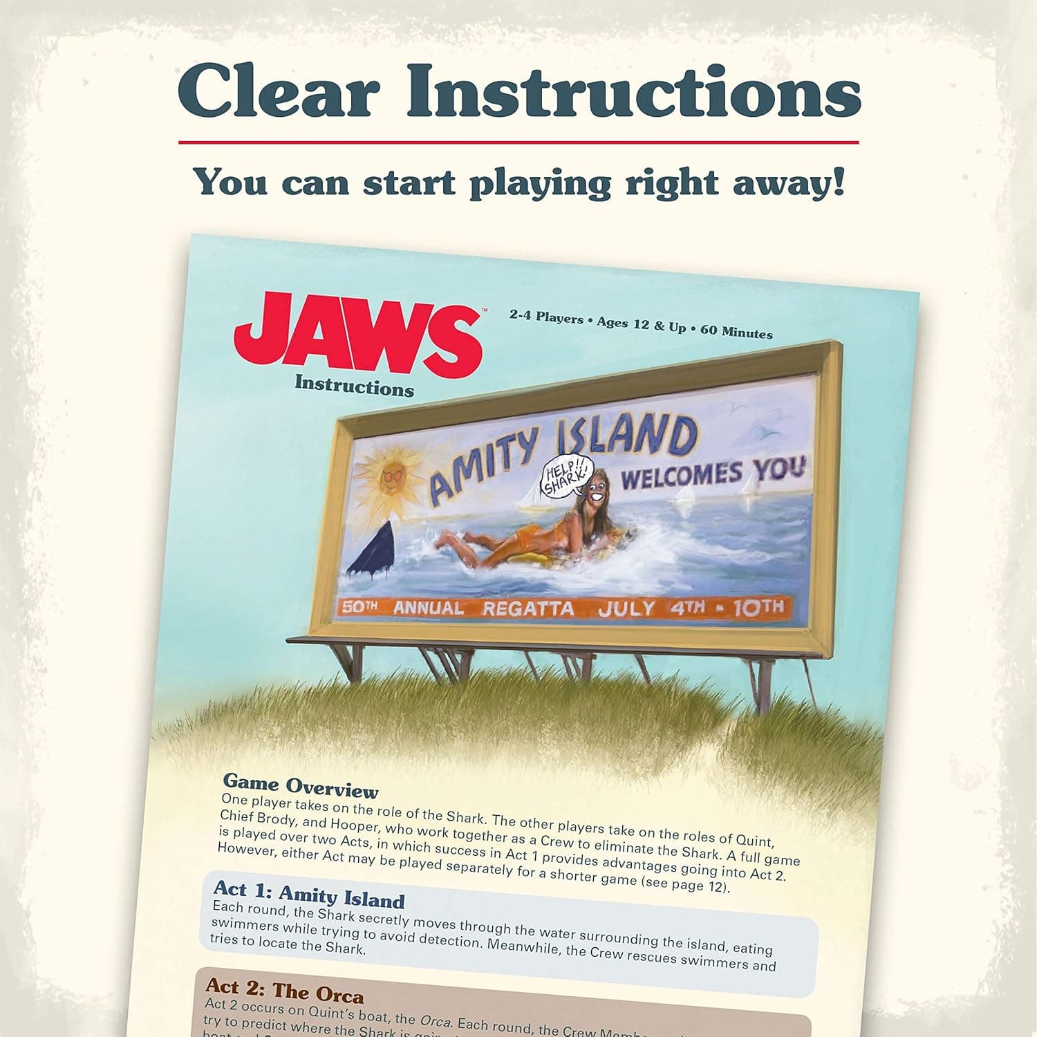 Jaws Strategy Board Game – Asymmetric Game Based on the Classic Film specific