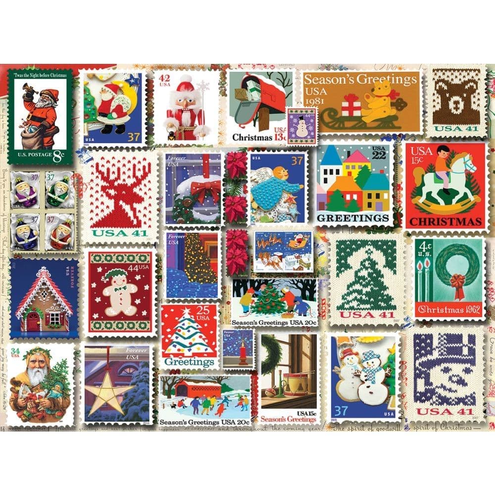 Christmas Stamps 1000 Piece Puzzle Main Image