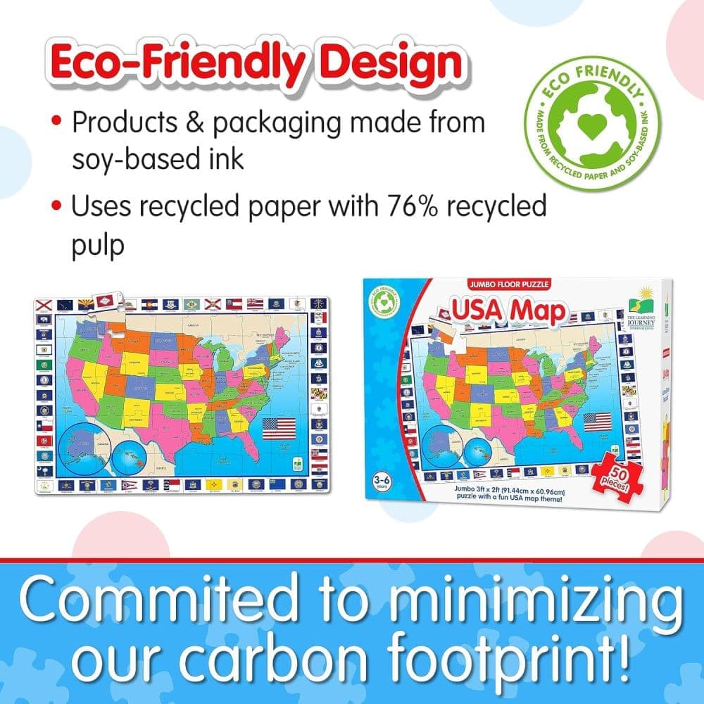 Jumbo USA Map 50 Piece Floor Puzzle Fourth Alternate Image