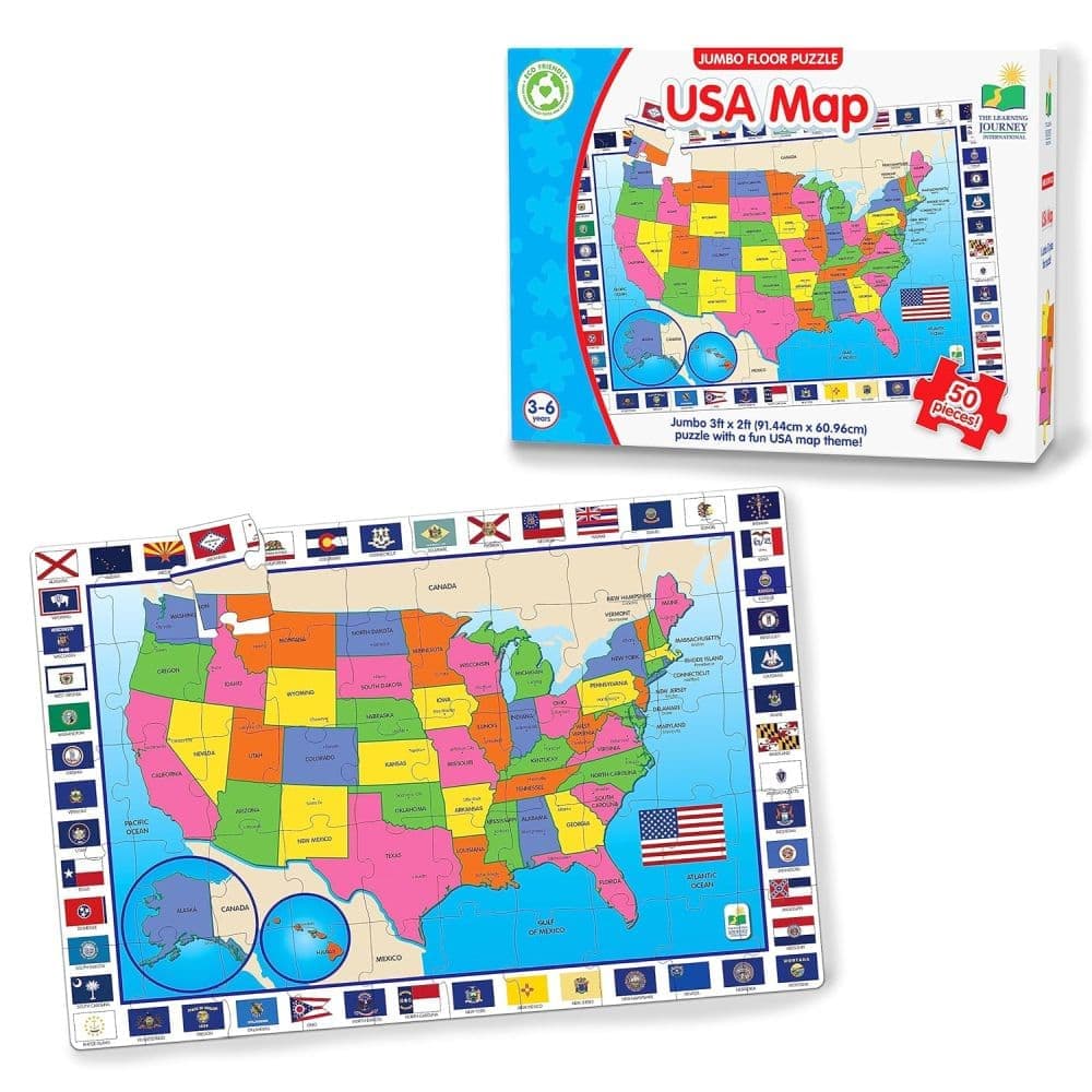 Jumbo USA Map 50 Piece Floor Puzzle Main Product Image