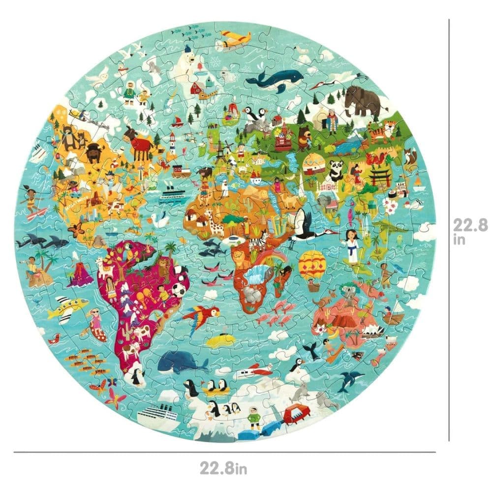 World Map 150 Piece Round Puzzle First Alternate Image