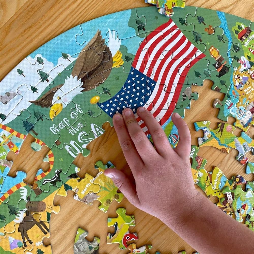 Map of USA 150 Piece Round Puzzle Sixth Alternate Image