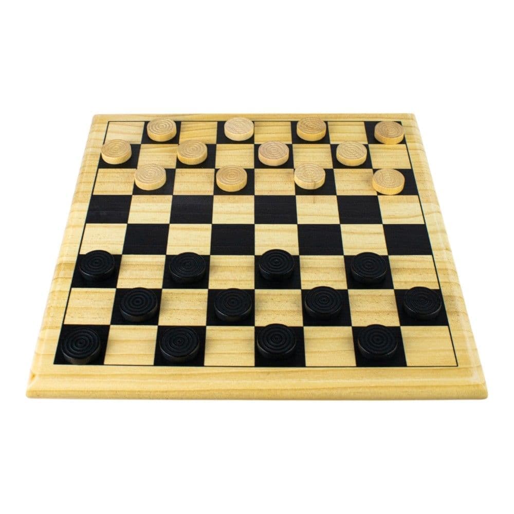 Checkers with Natural Wood Board First Alternate Image