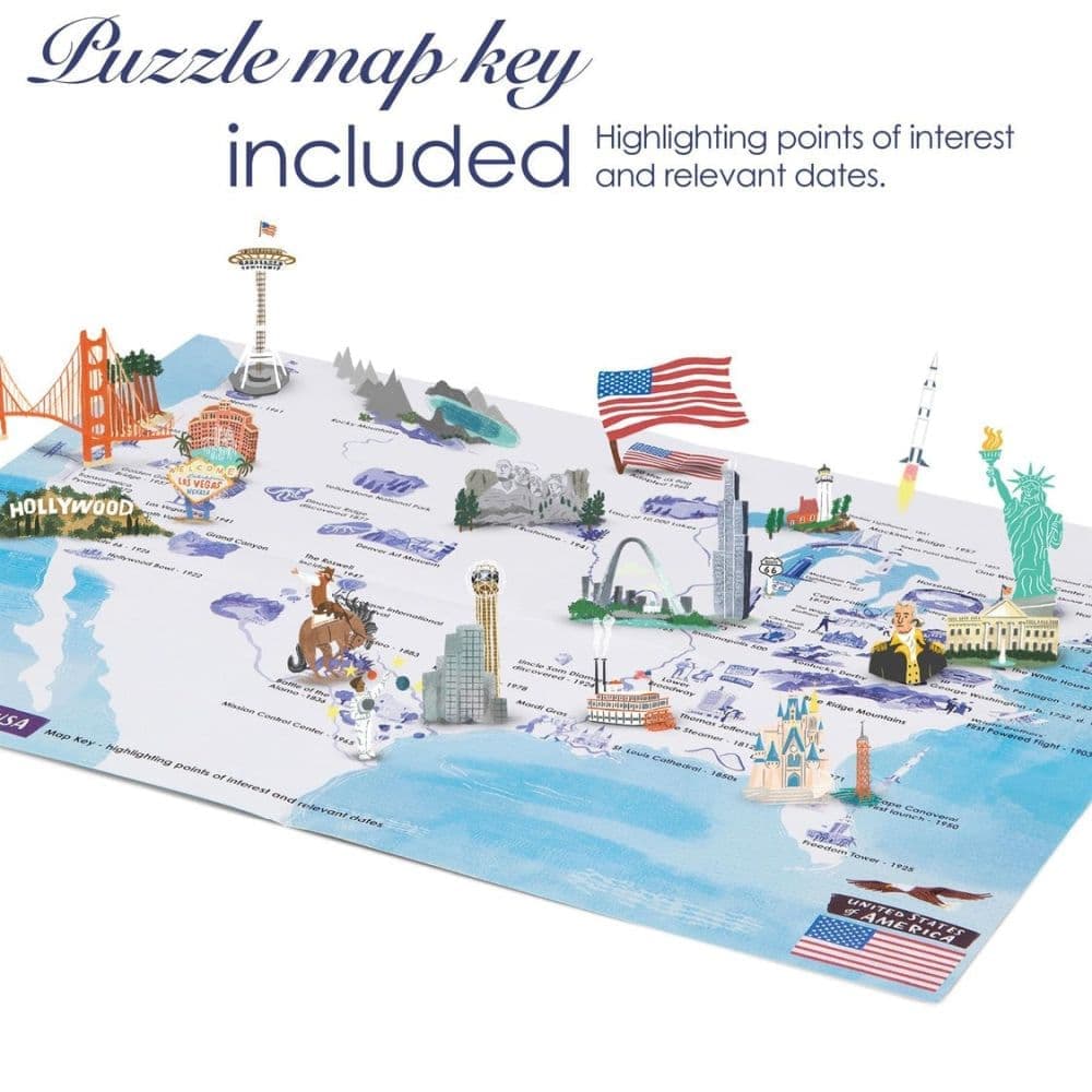 USA Map 1000 Piece Puzzle Fourth Alternate Image