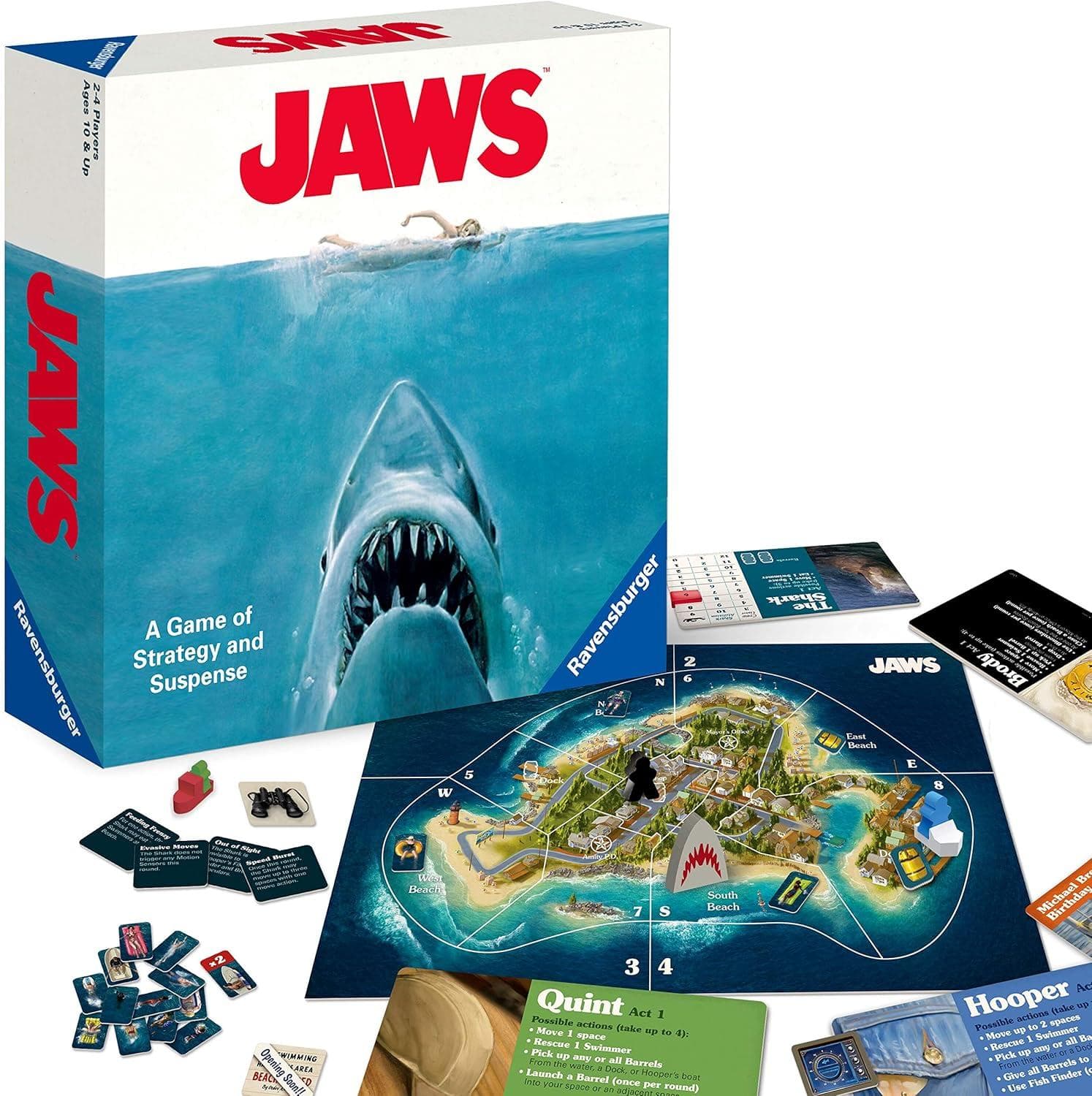 Jaws Strategy Board Game – Asymmetric Game Based on the Classic Film play