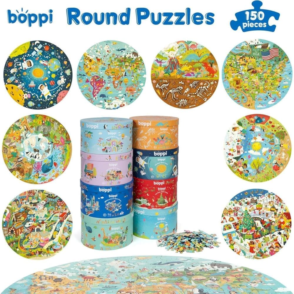 Map of USA 150 Piece Round Puzzle Fifth Alternate Image