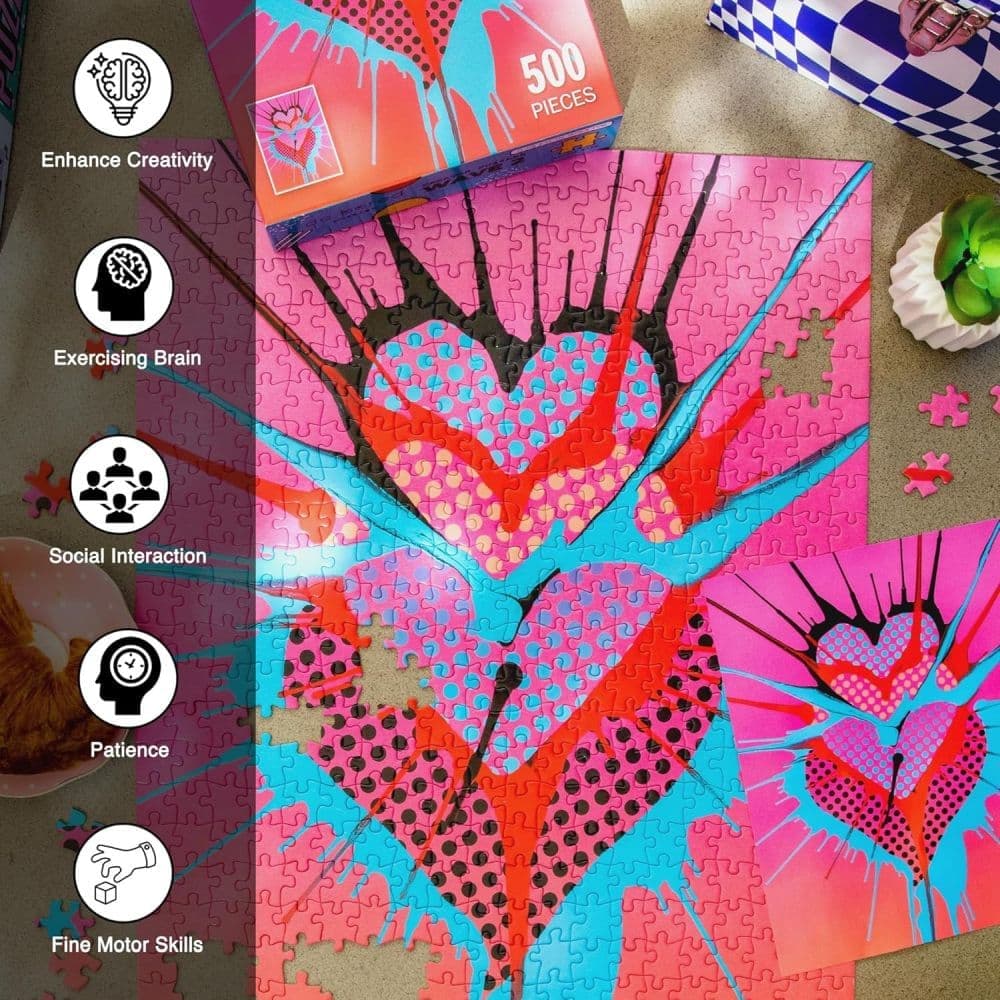 Triple Hearts 500 Piece Puzzle Second Alternate Image