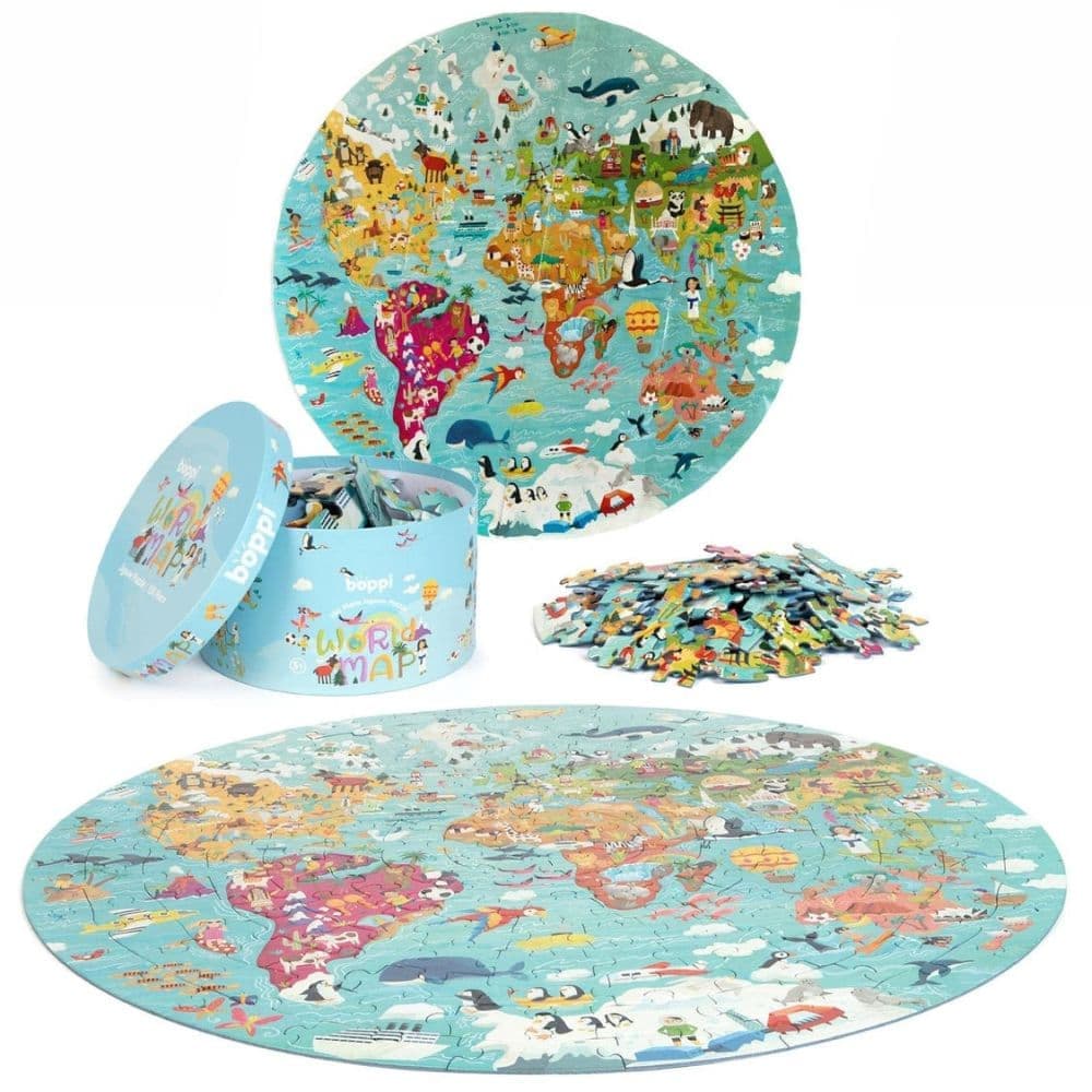 World Map 150 Piece Round Puzzle Third Alternate Image