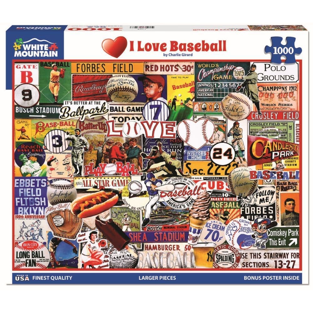 I Love Baseball 1000 Piece Puzzle Main Product Image width="1000" height="1000"