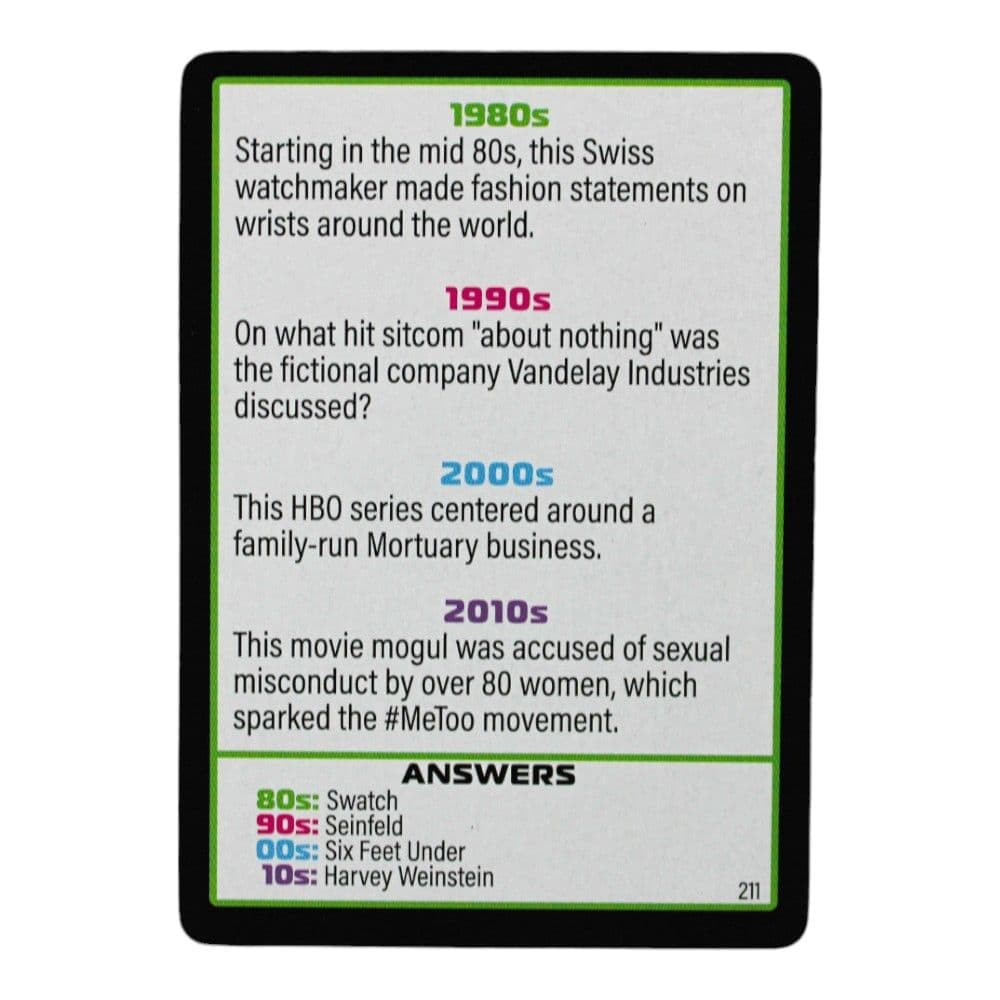 Decades of Trivia Game Second Alternate Image