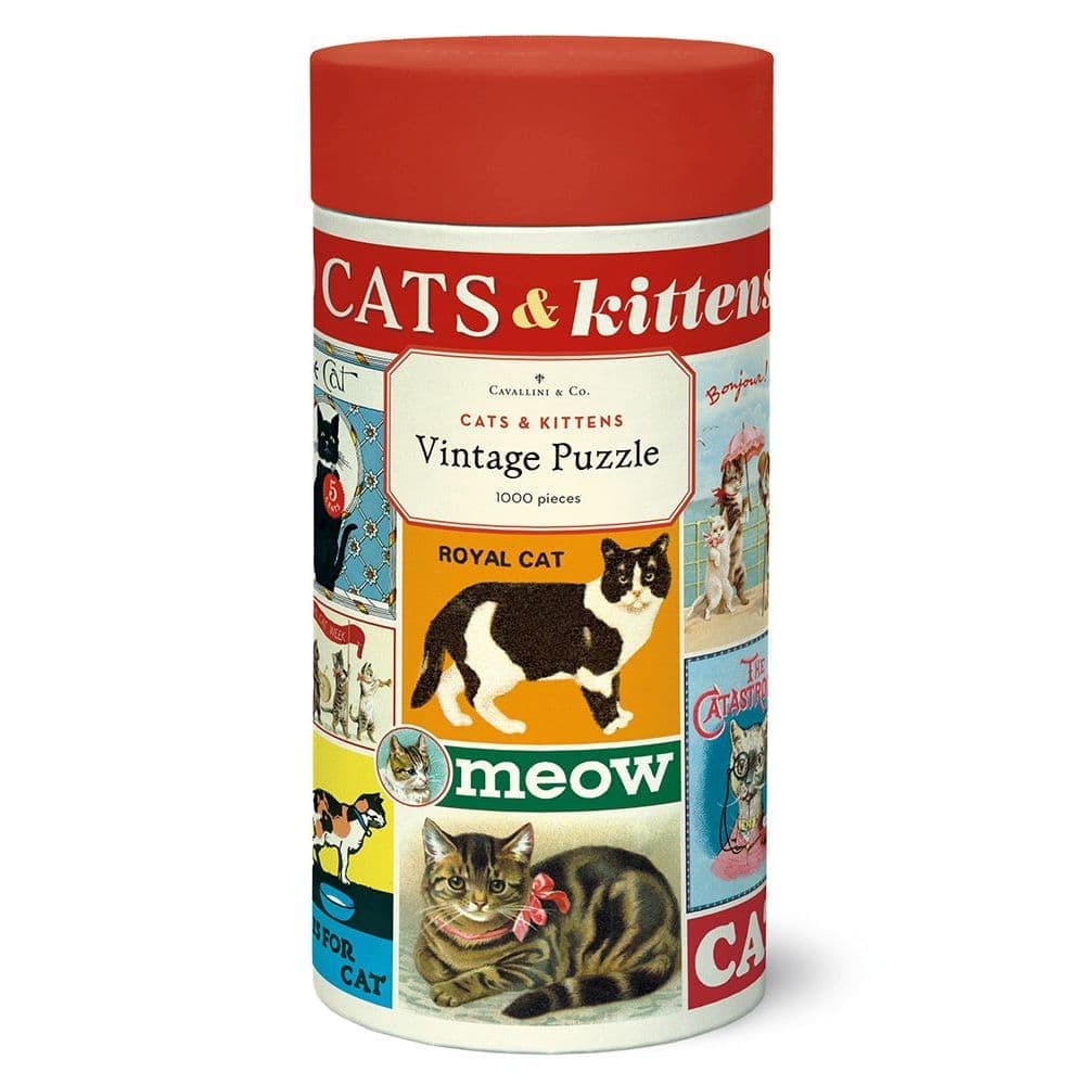 Cats and Kittens 1000 Piece Puzzle by Cavallini Main Product  Image width="1000" height="1000"