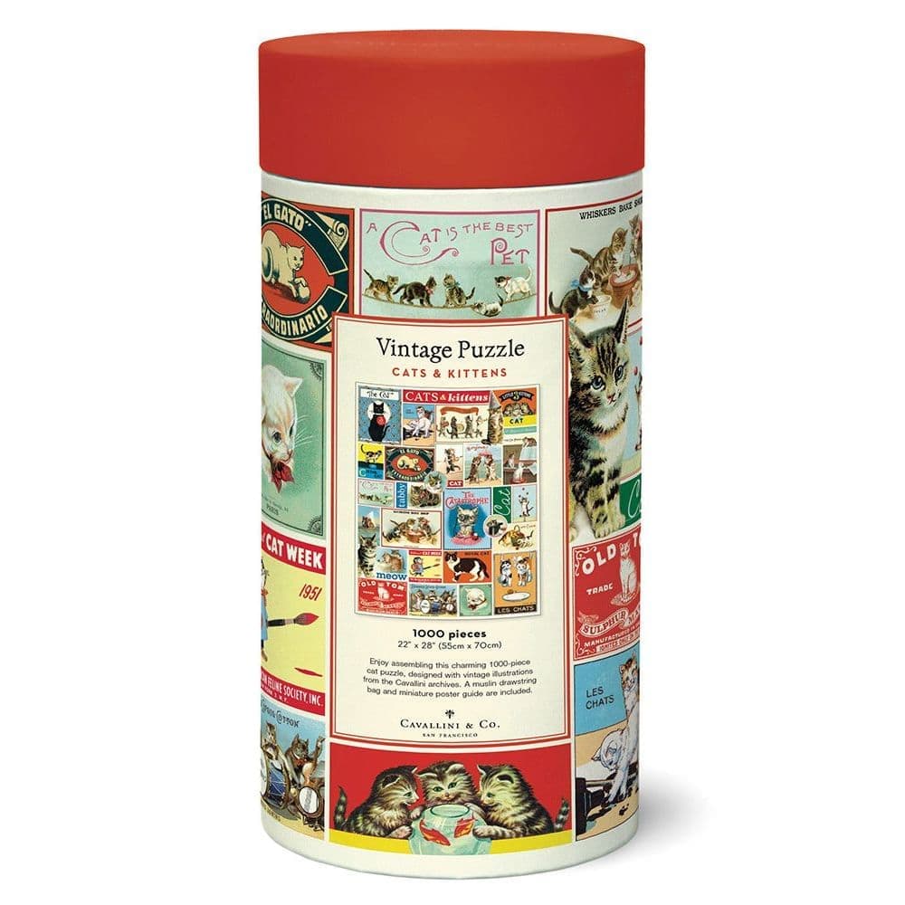 Cats and Kittens 1000 Piece Puzzle by Cavallini 3rd Product Detail  Image width="1000" height="1000"