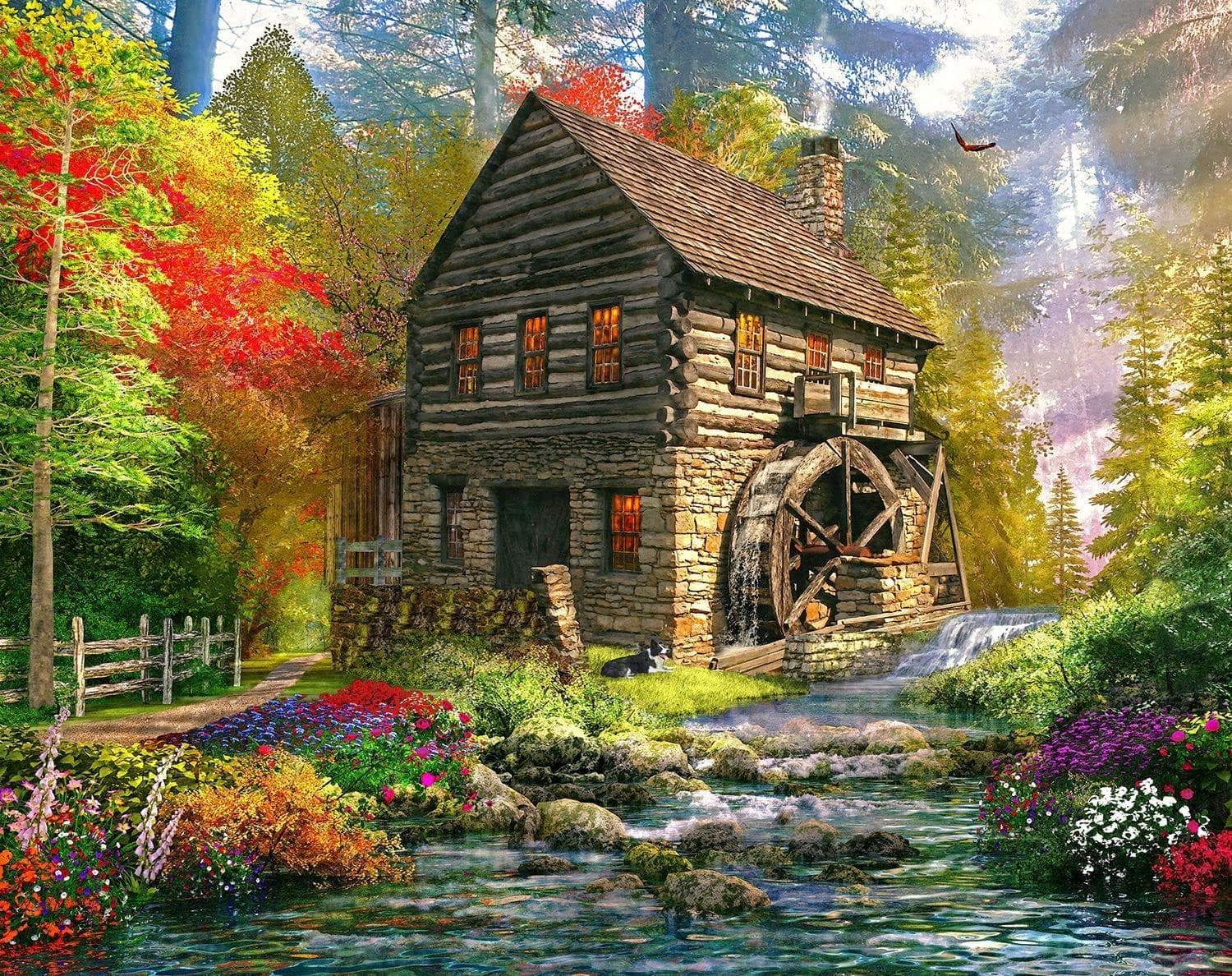 Mill Cottage 1000 Piece Puzzle 2nd Product Detail  Image width="1000" height="1000"